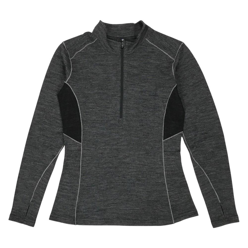 KUHL Nova 1/4 Zip Pullover Womens Large L Gray Sweatshirt Mock Neck Sweater